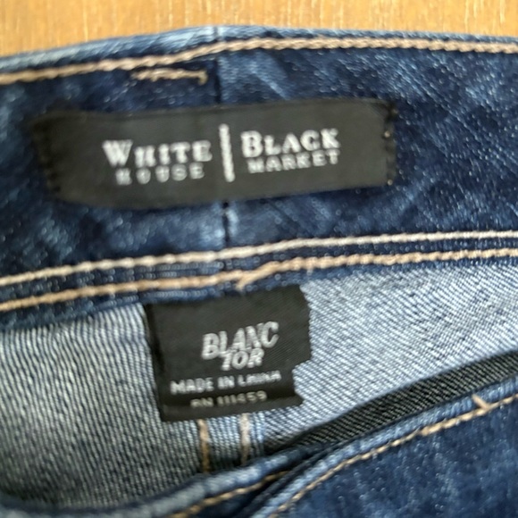 White House Black Market Indigo Wide Leg Jeans - Picture 3 of 13